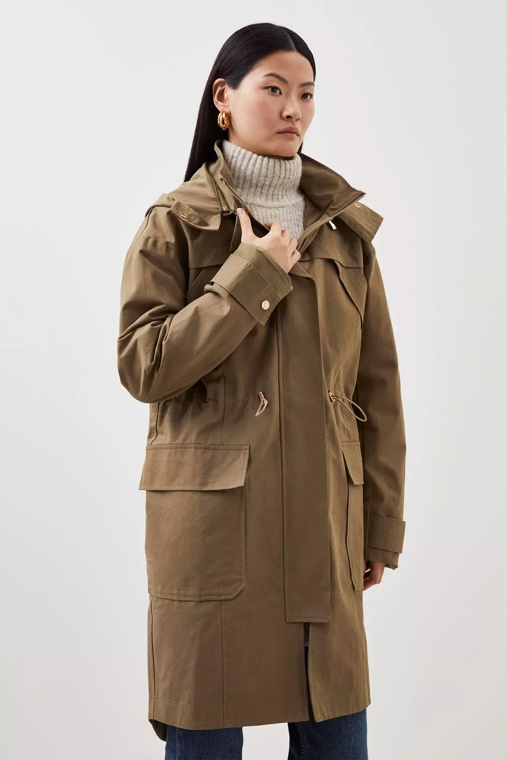 Longline cheap hooded parka