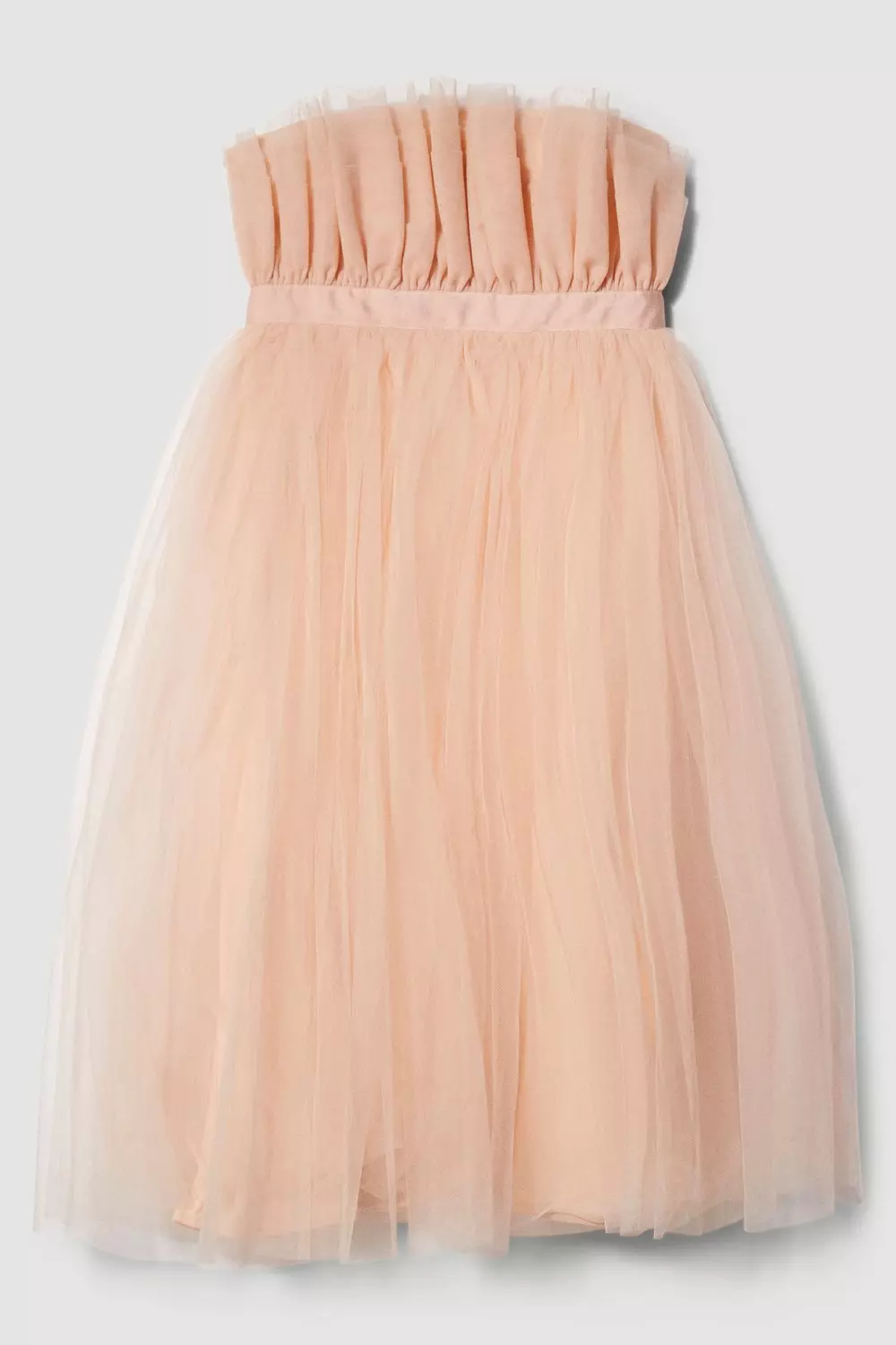 Petite Corseted Tulle Woven Midi Dress Karen Millen