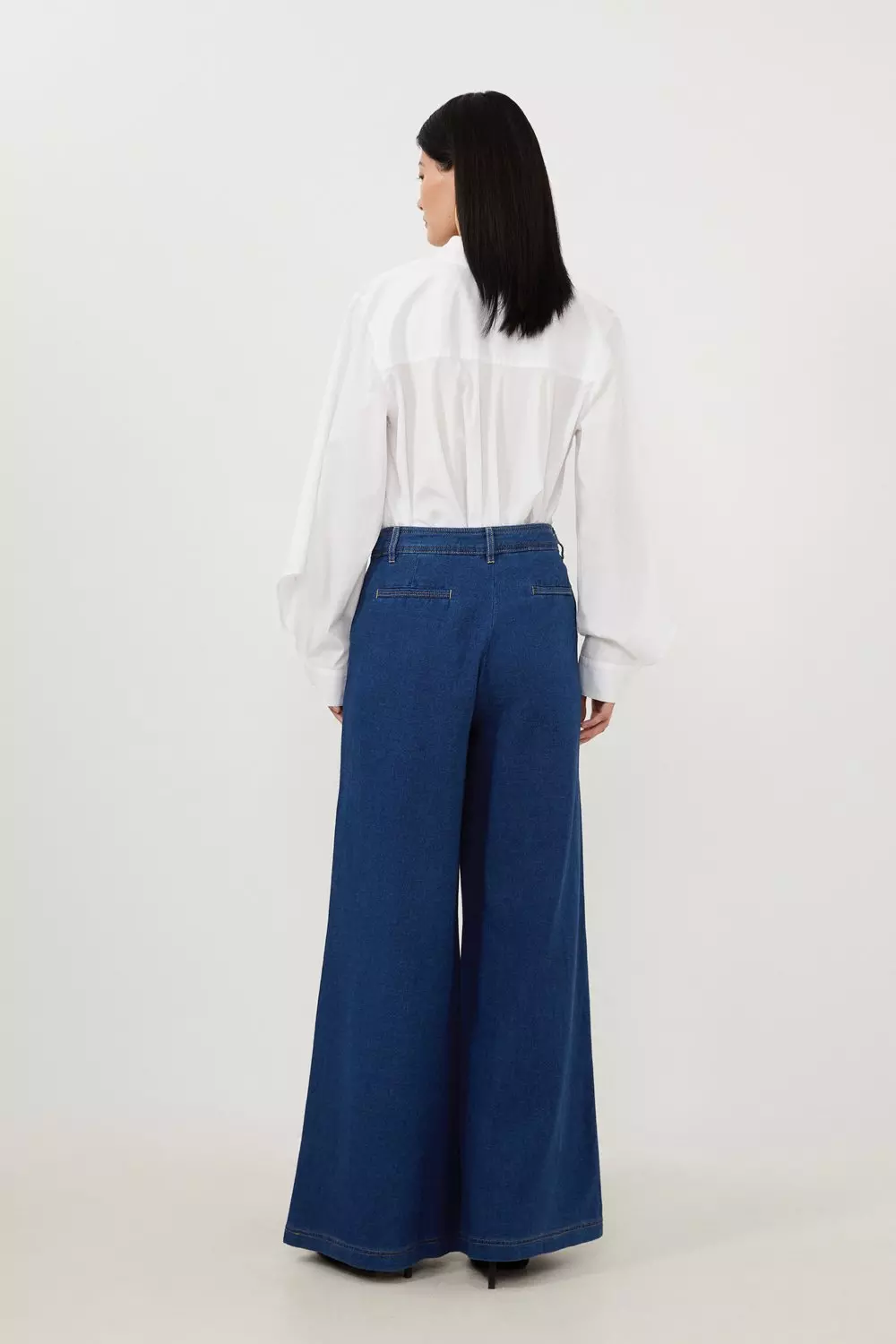 Tencel jeans wide leg pants