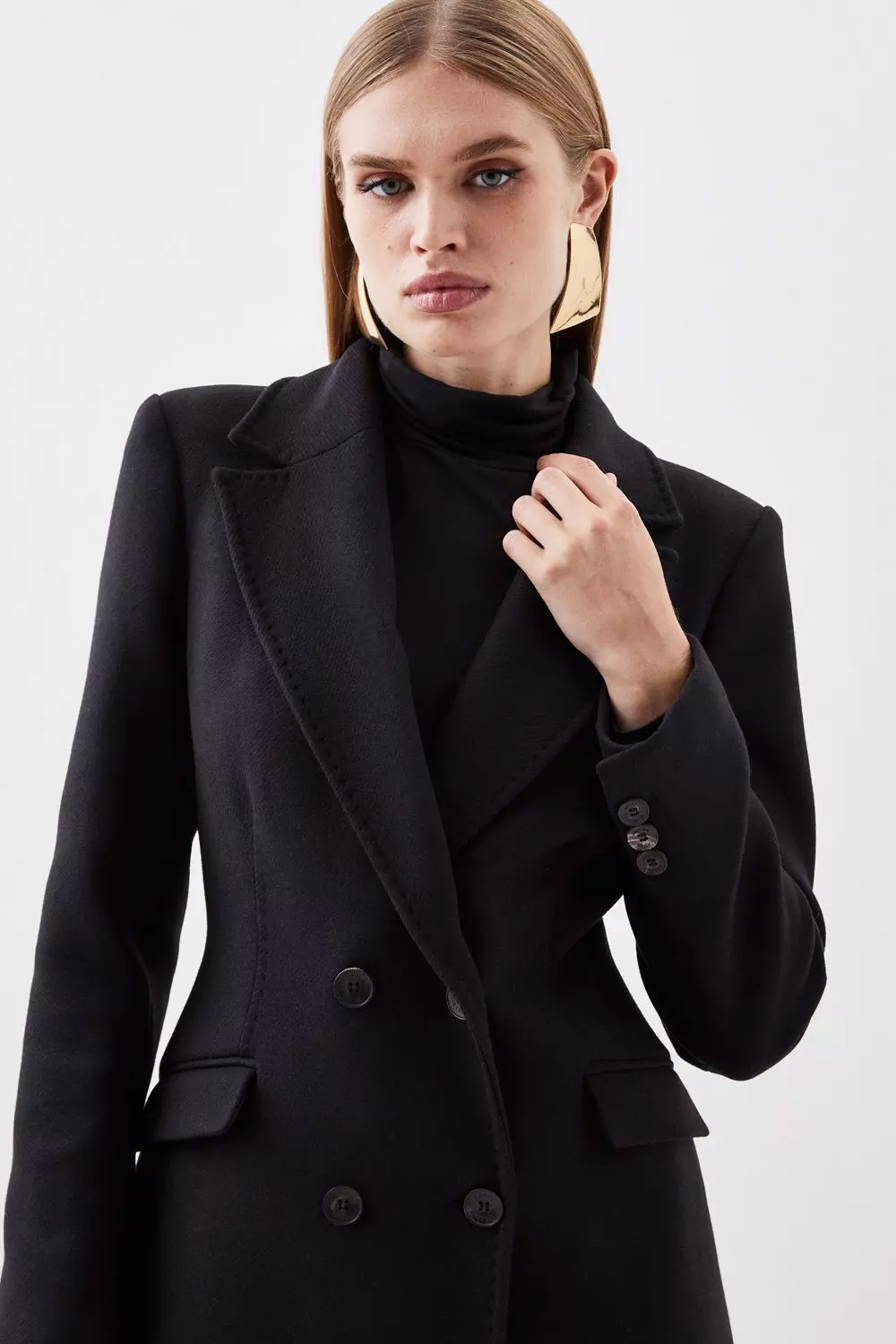 Black shop fitted coat