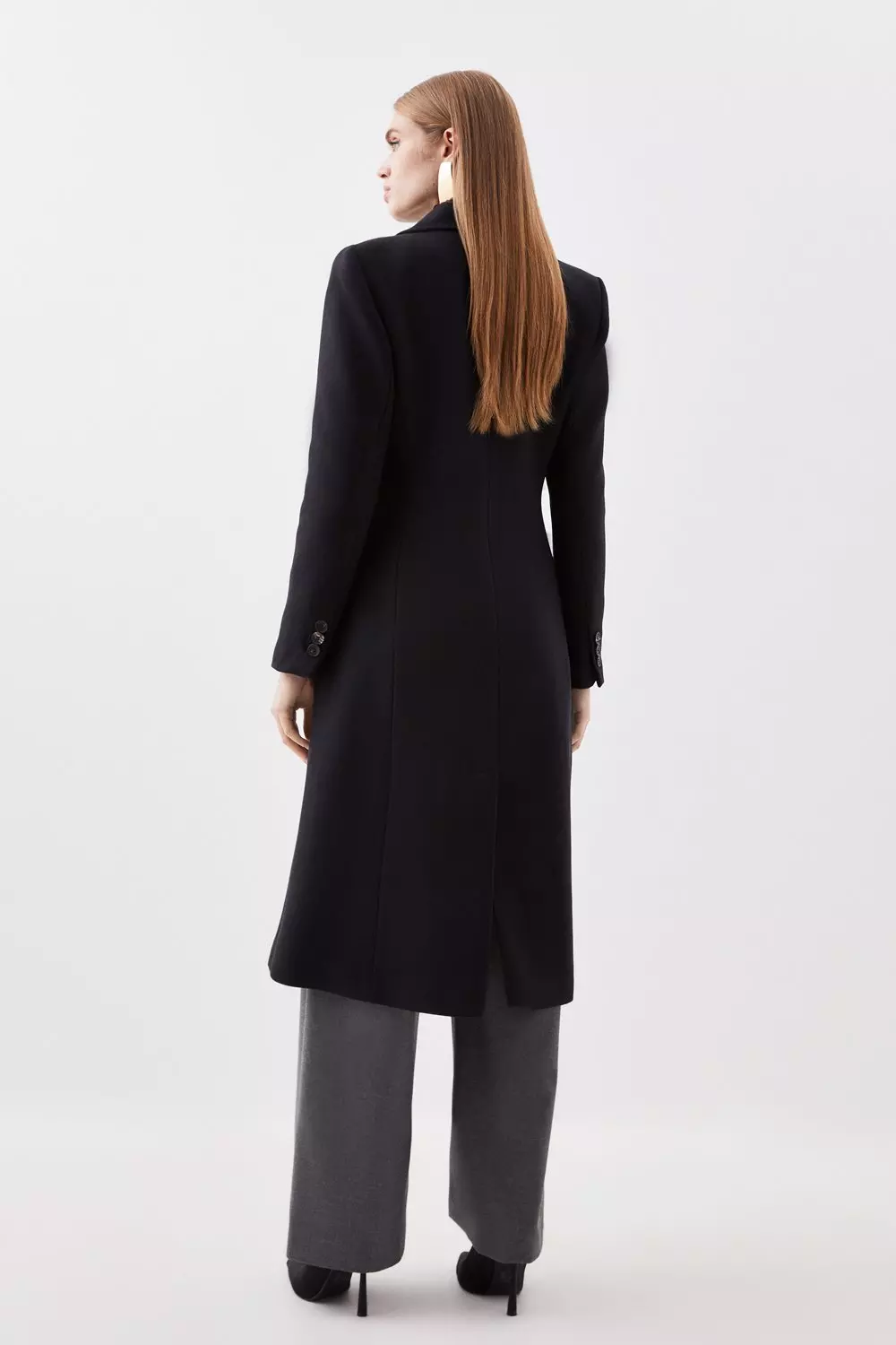 Italian Manteco Wool Fitted Coat | Karen Millen