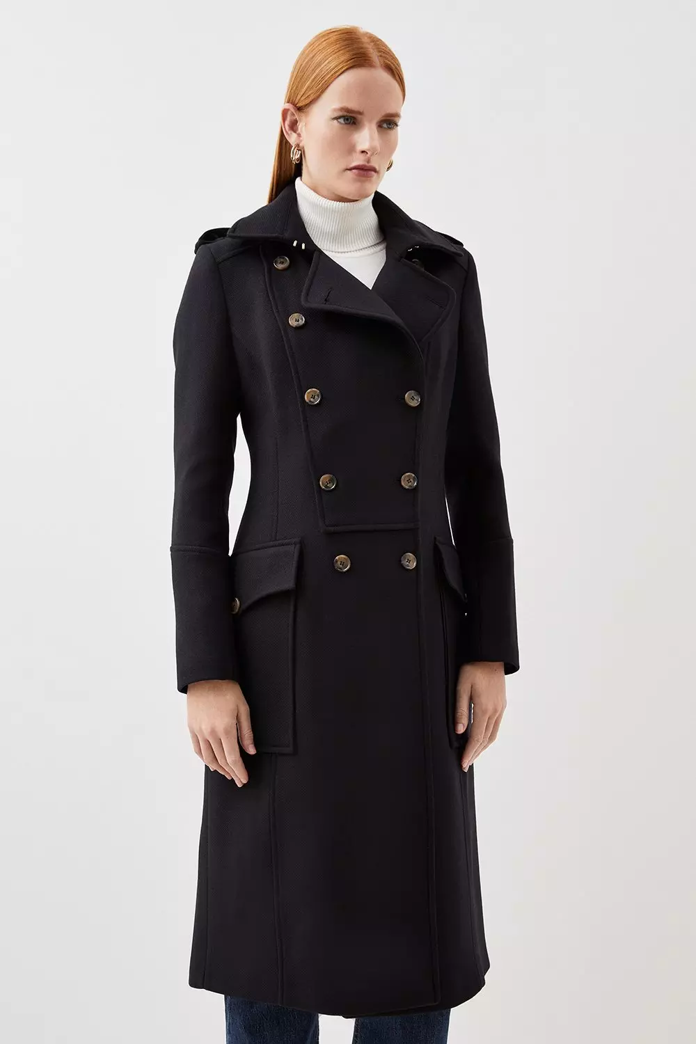 Italian Manteco Wool Military Coat Karen Millen