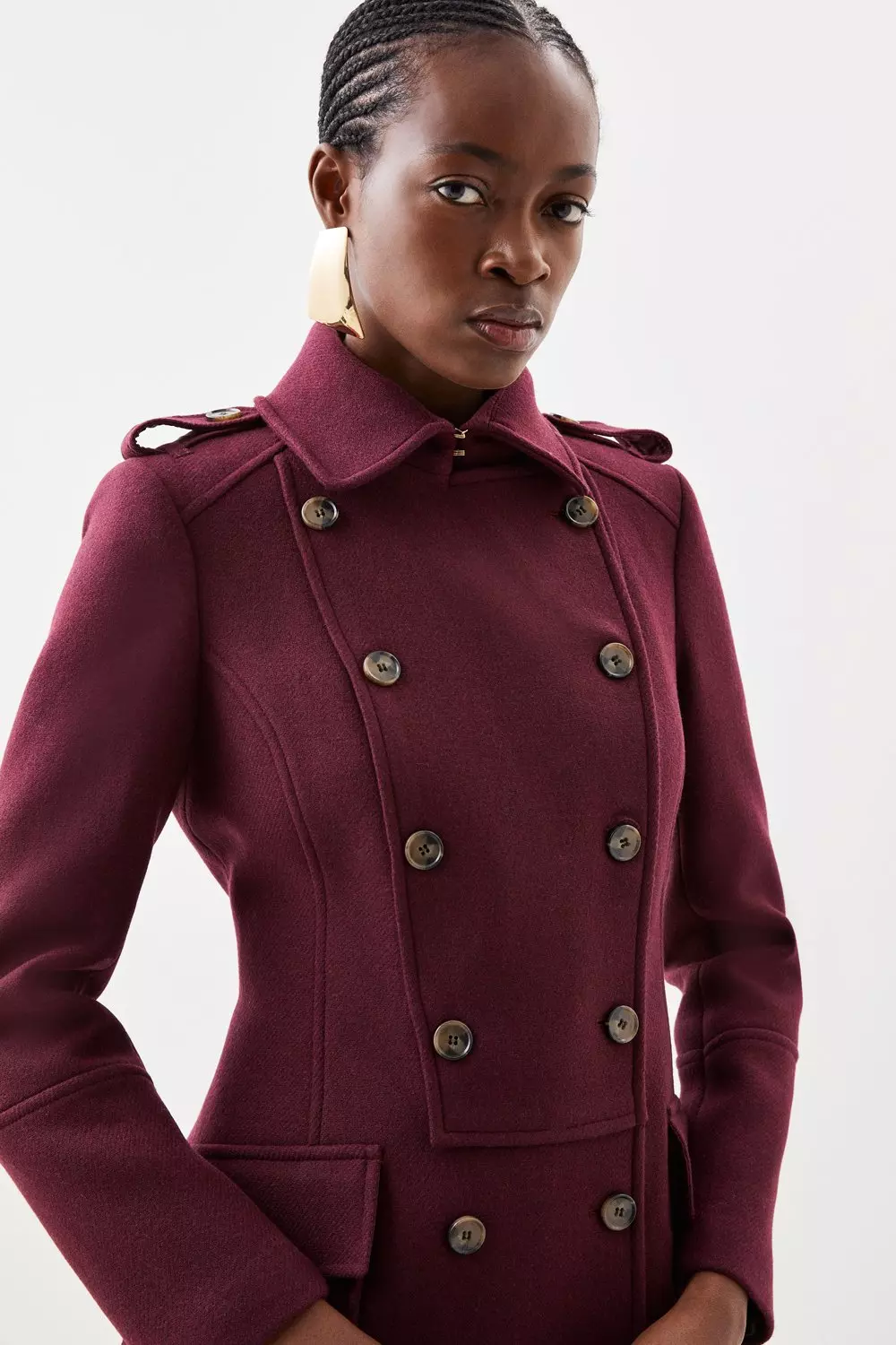 Women's wool military on sale coat