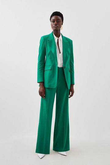 Tailored High Waisted Wide Leg Trousers green