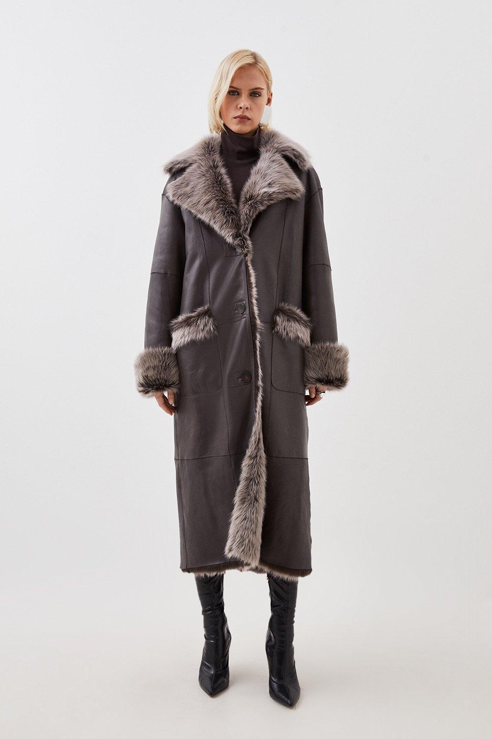 Karen millen 2025 sheepskin coat