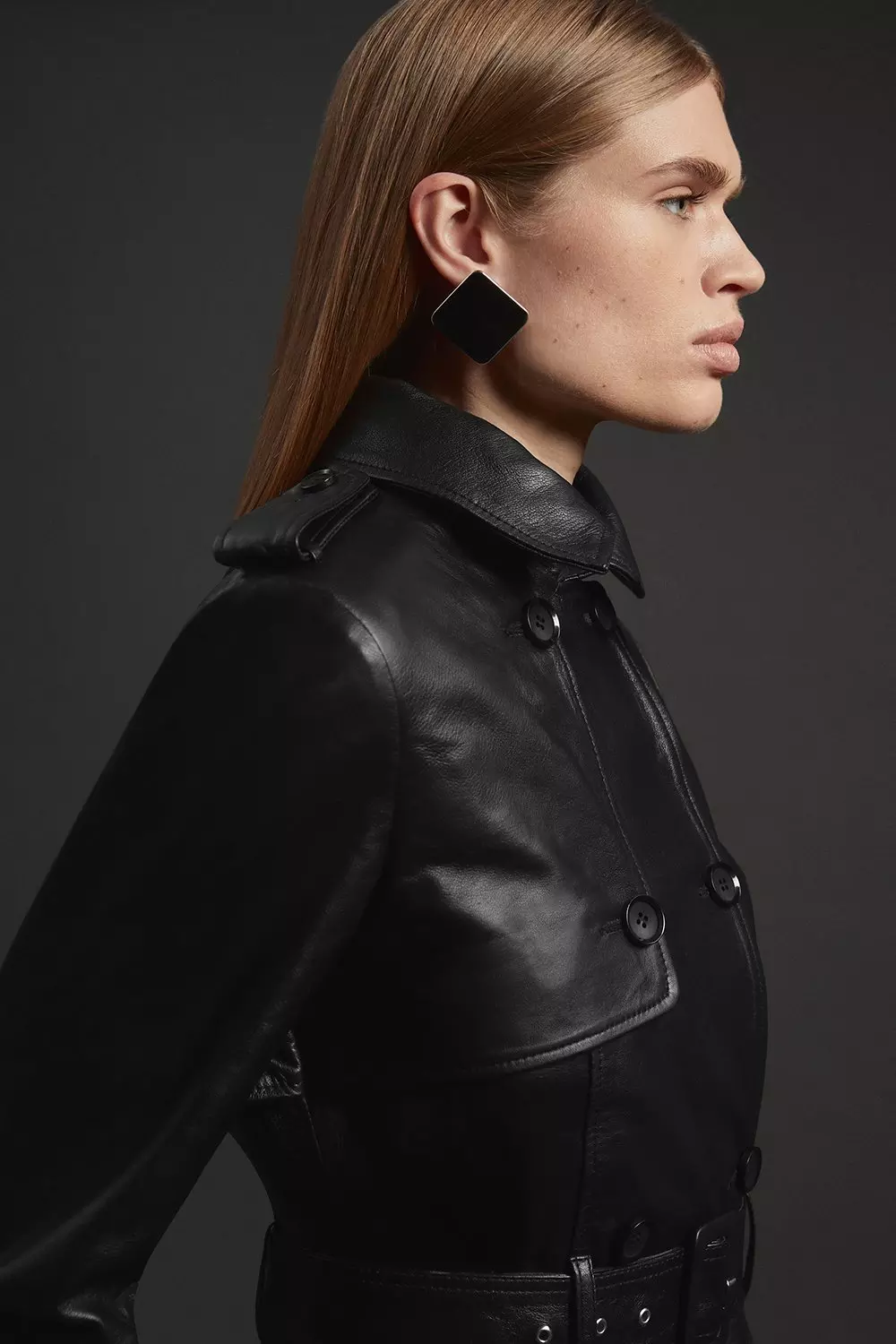 Womens leather outlet trench