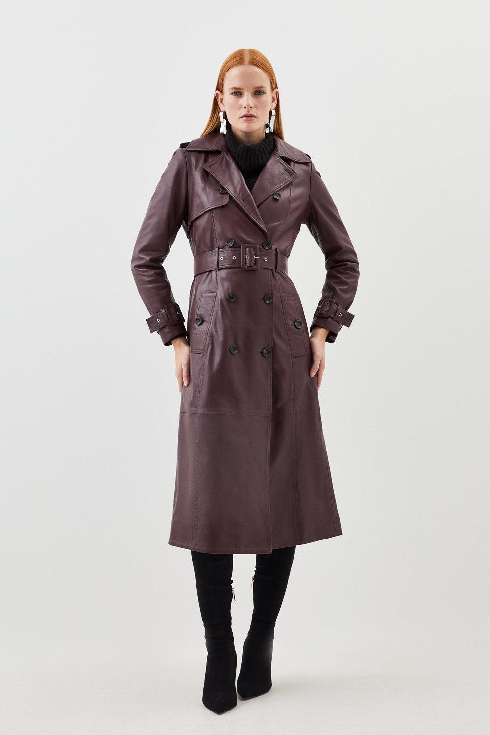 Leather mac sale coat