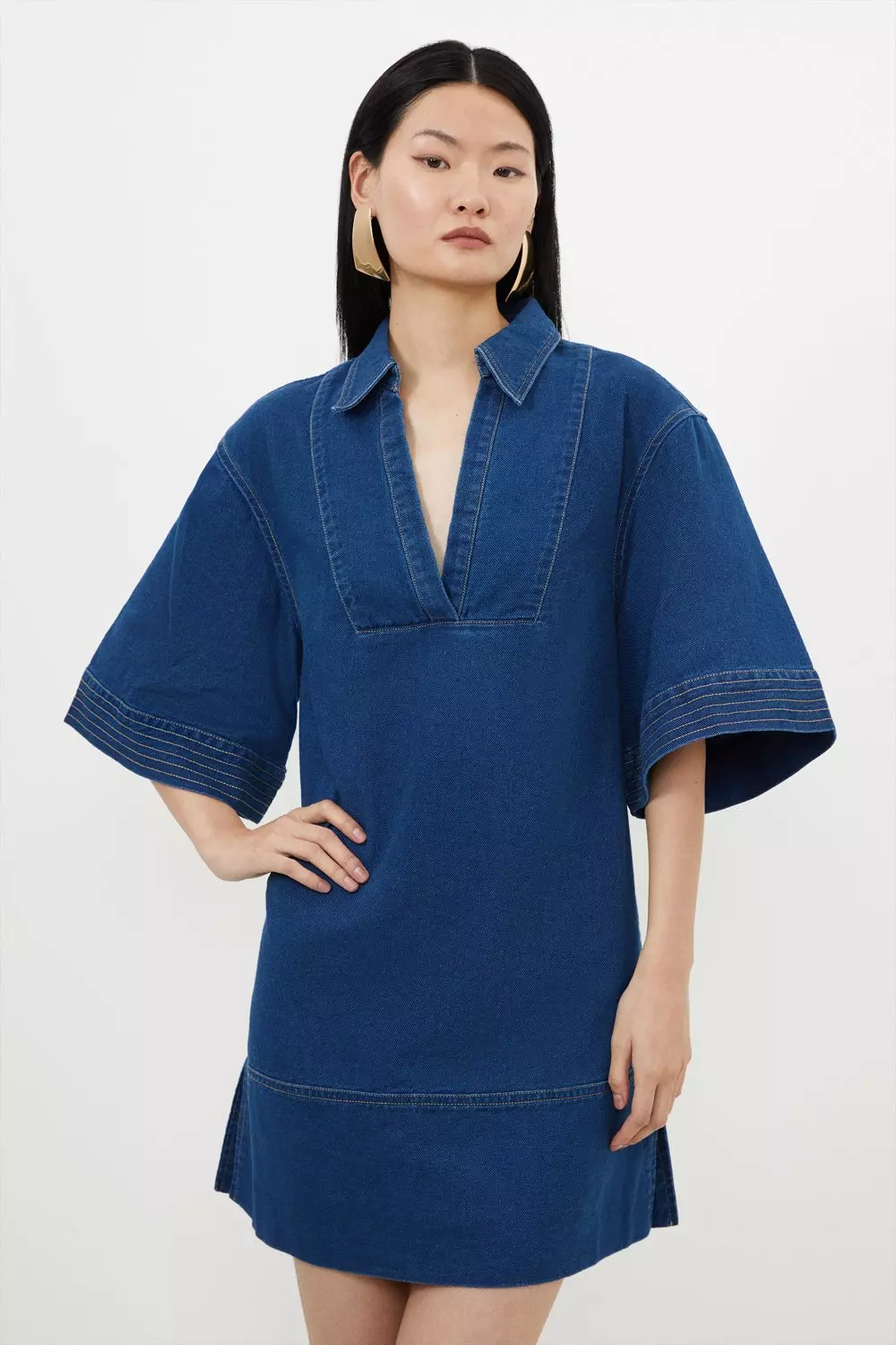 Blue dress in Tencel fabric