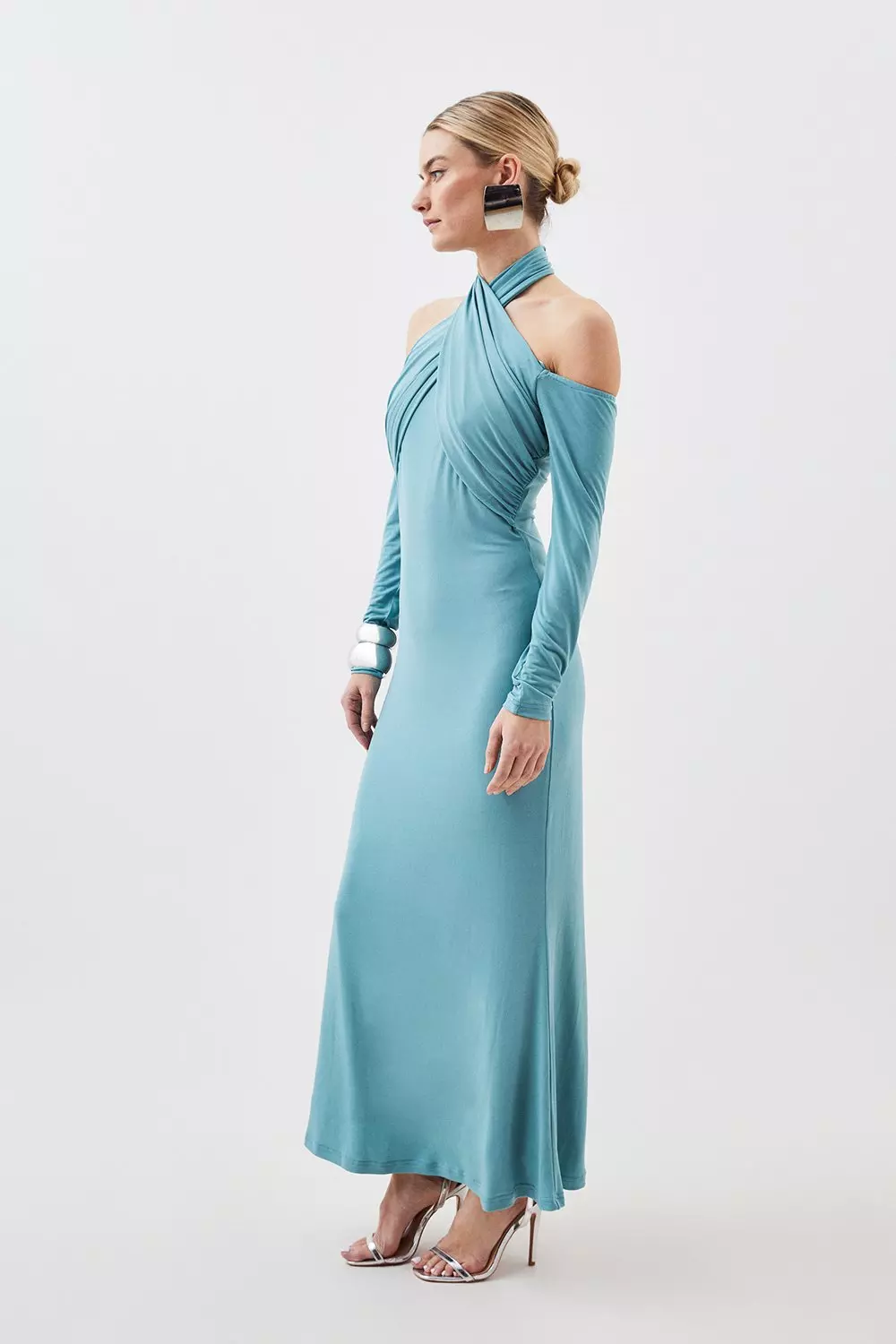 Karen millen blue outlet maxi dress