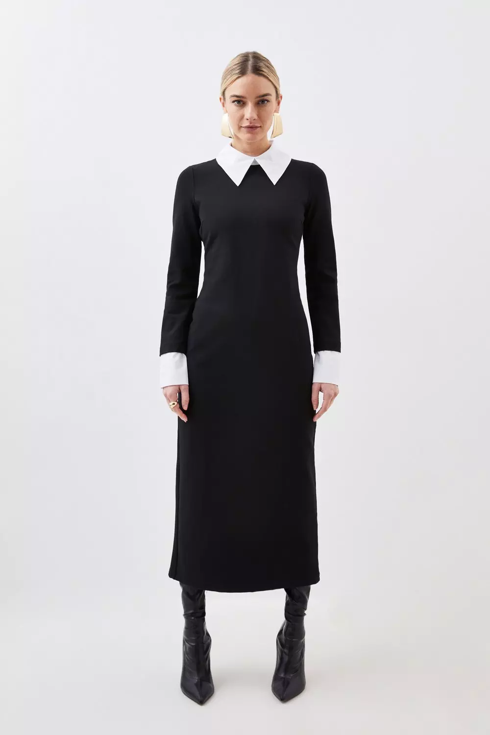 Long sleeve shop collar dress