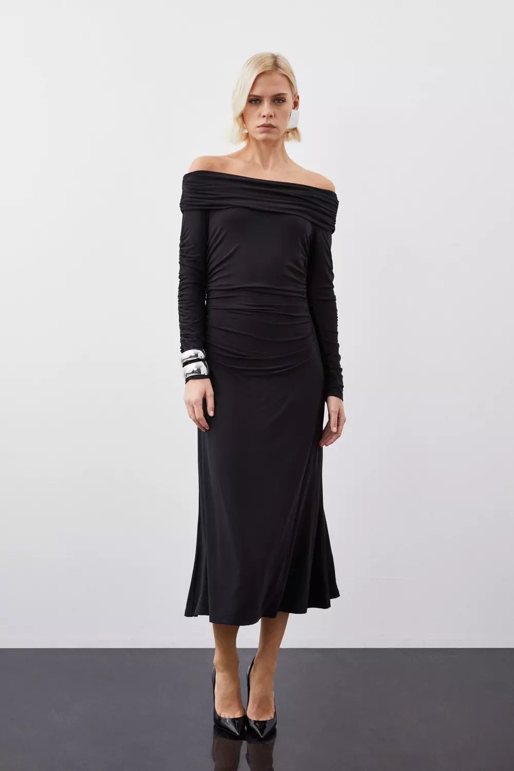 Long sleeve outlet bardot midi dress