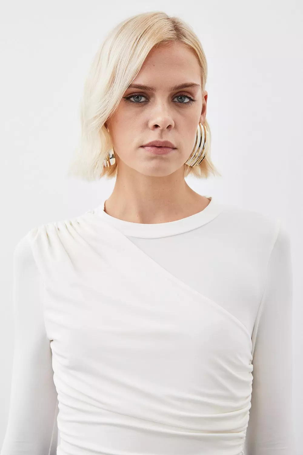 Soft Touch Slinky Jersey Long Sleeve Top | Karen Millen