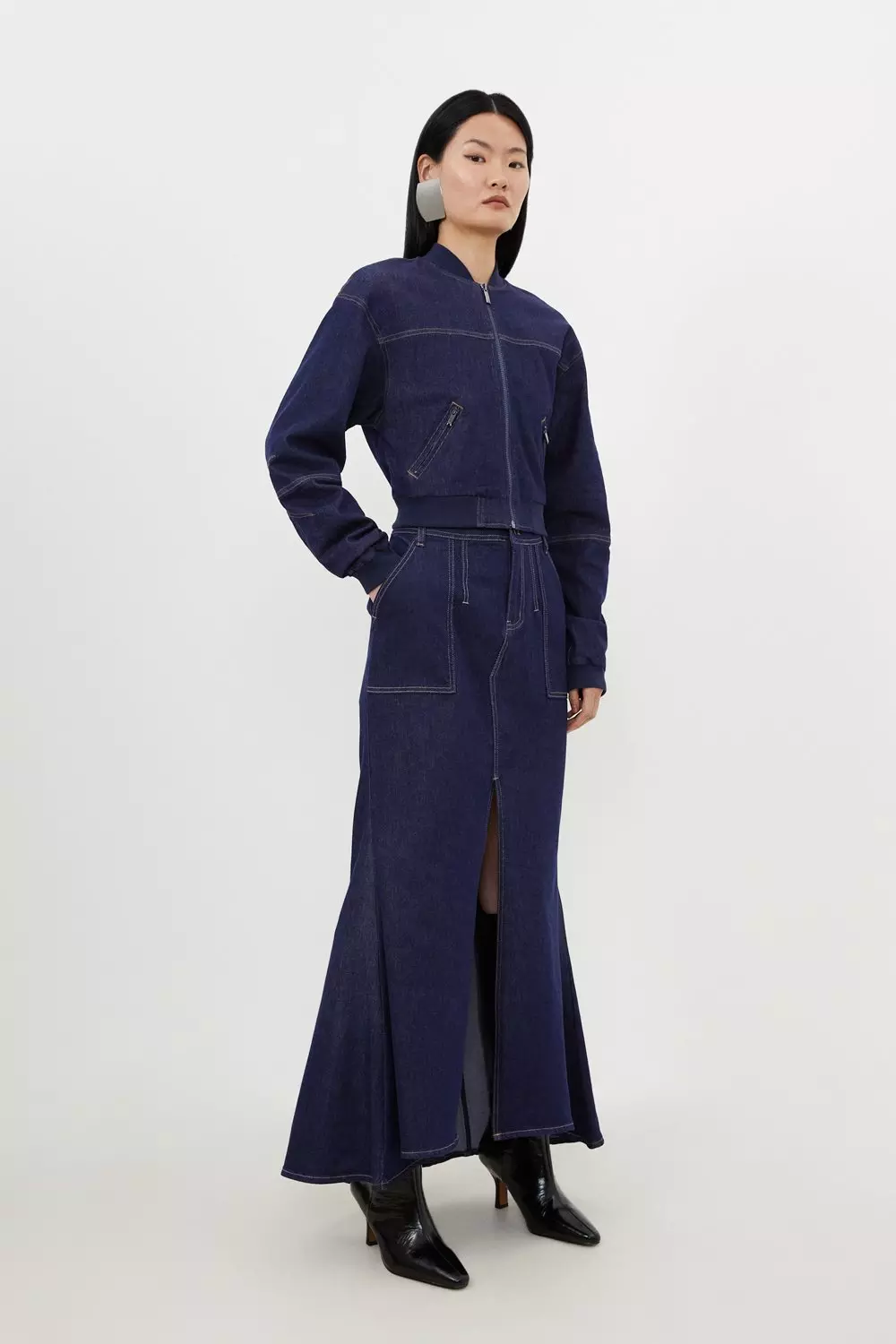 Denim Maxi Shirt Dress | Karen Millen