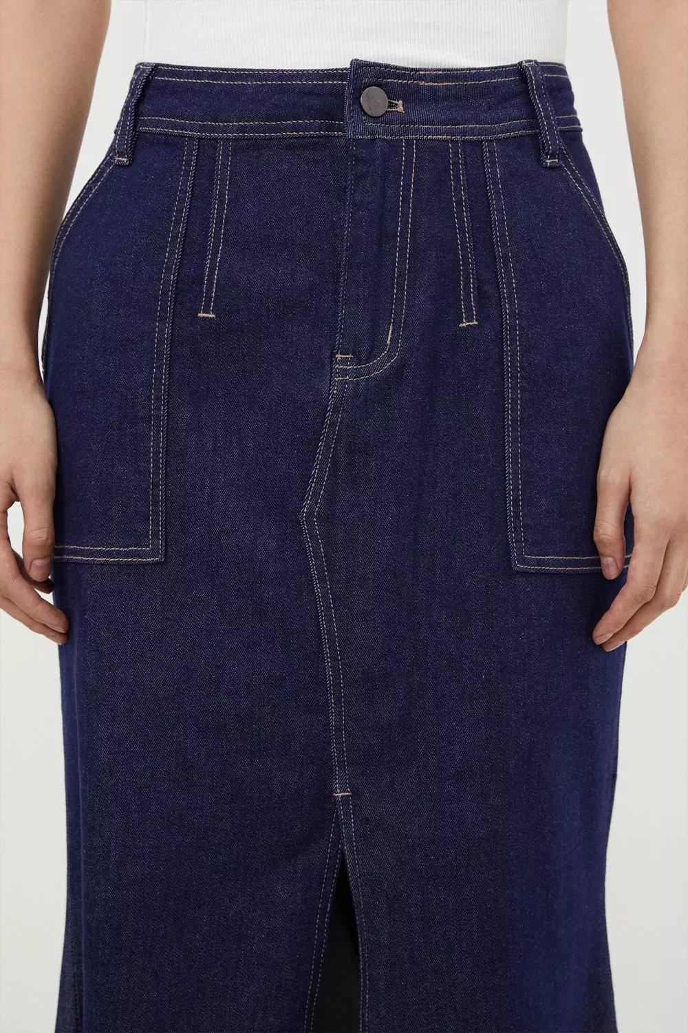 Karen millen a outlet line denim skirt