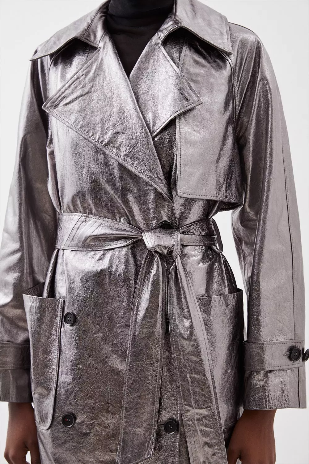 Metallic trench hot sale