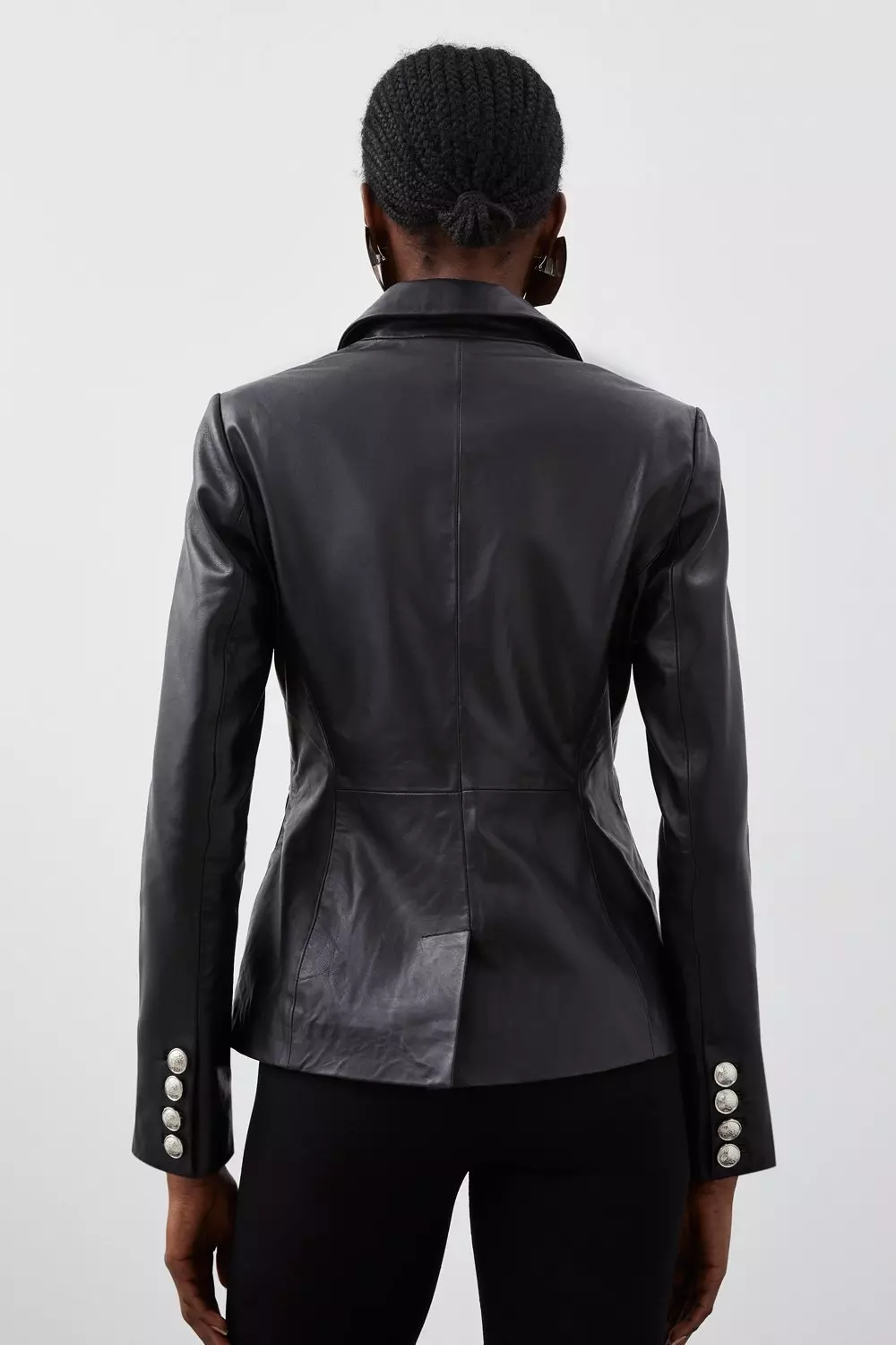 Leather Single Breasted Blazer Karen Millen