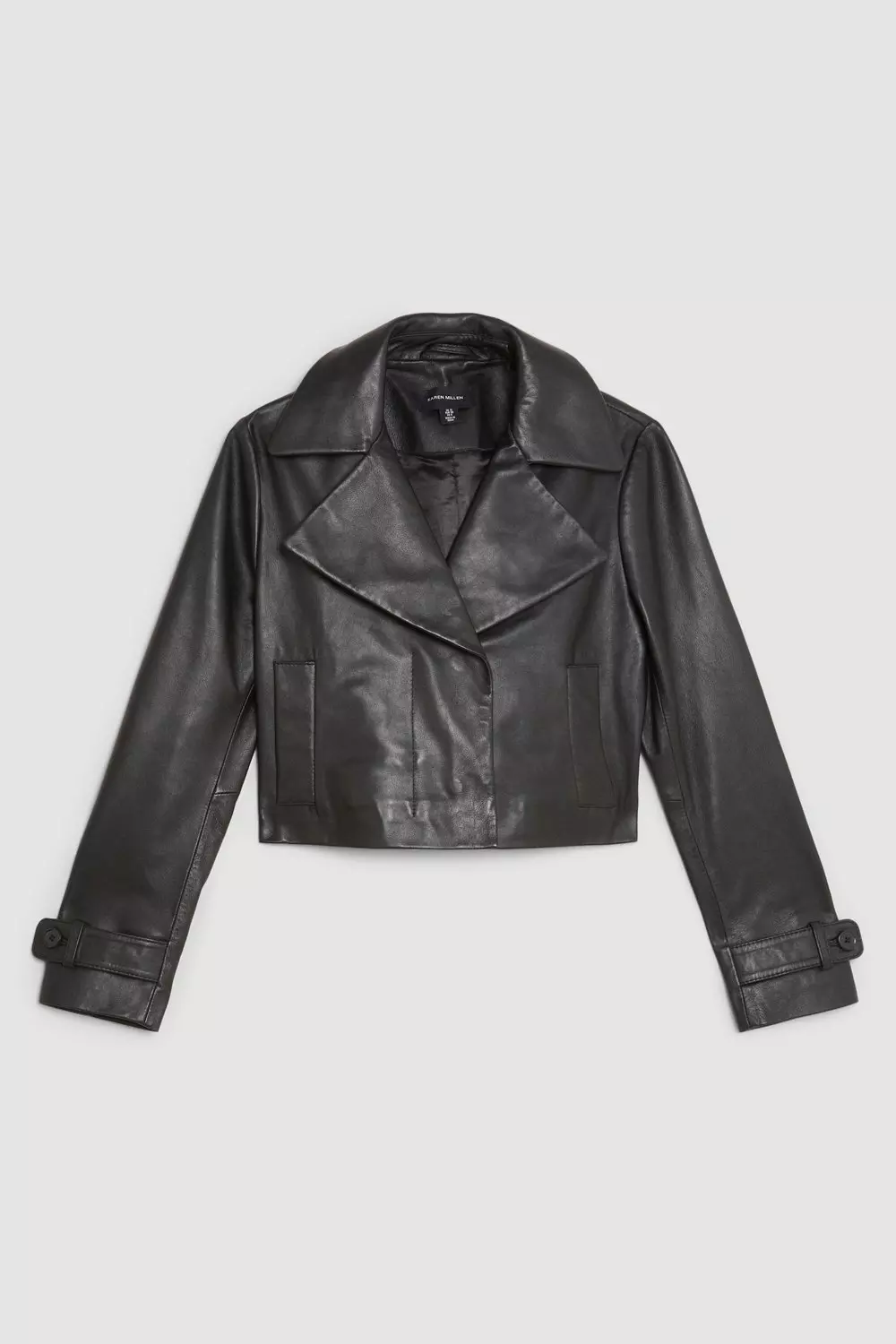 Karen millen outlet black leather jacket