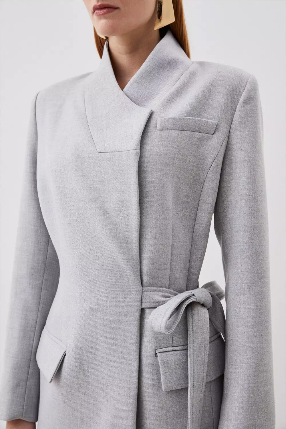 Womens grey tailored clearance coat