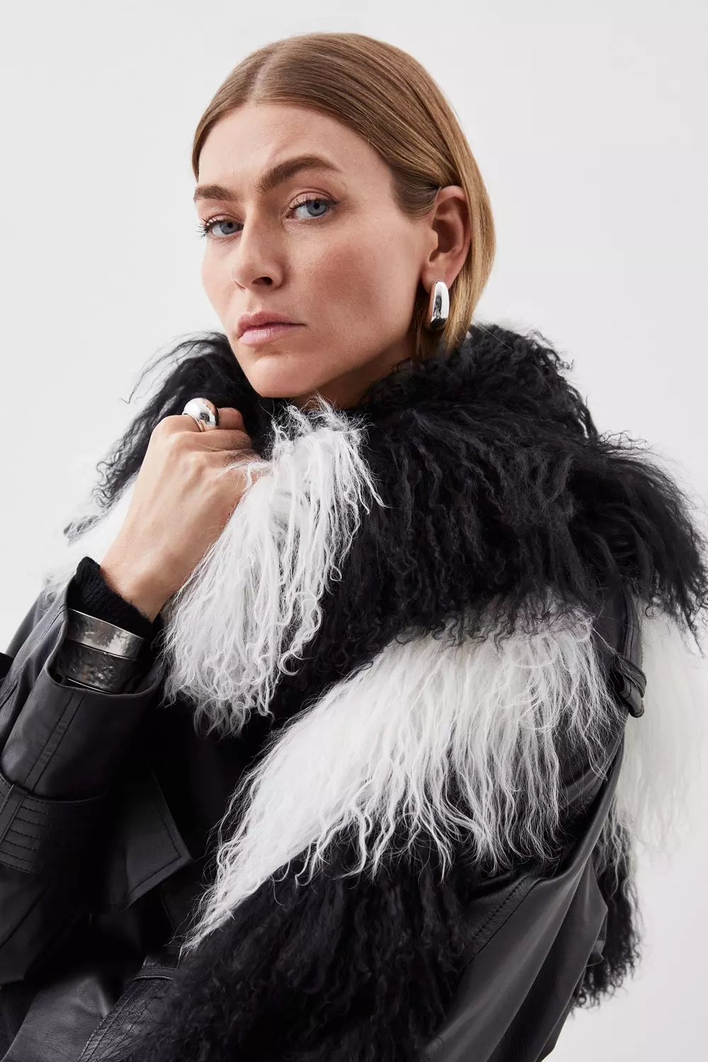 Wrap Over Faux Fur Scarf | Karen Millen