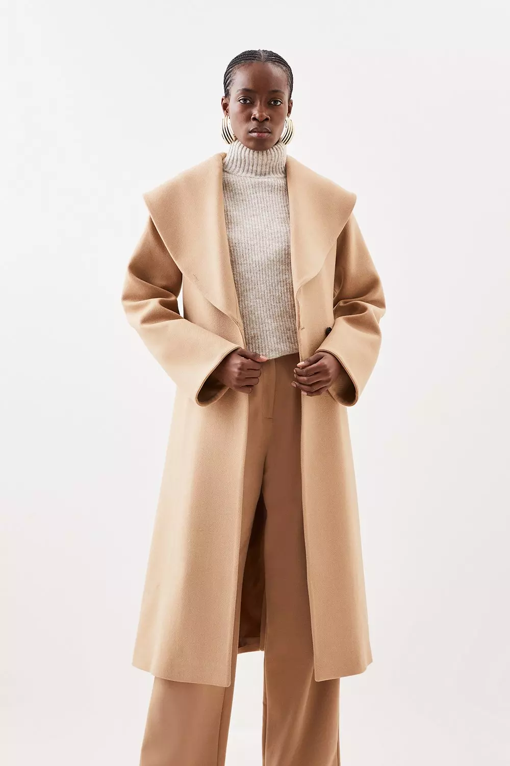 Belted wool coat petite sale