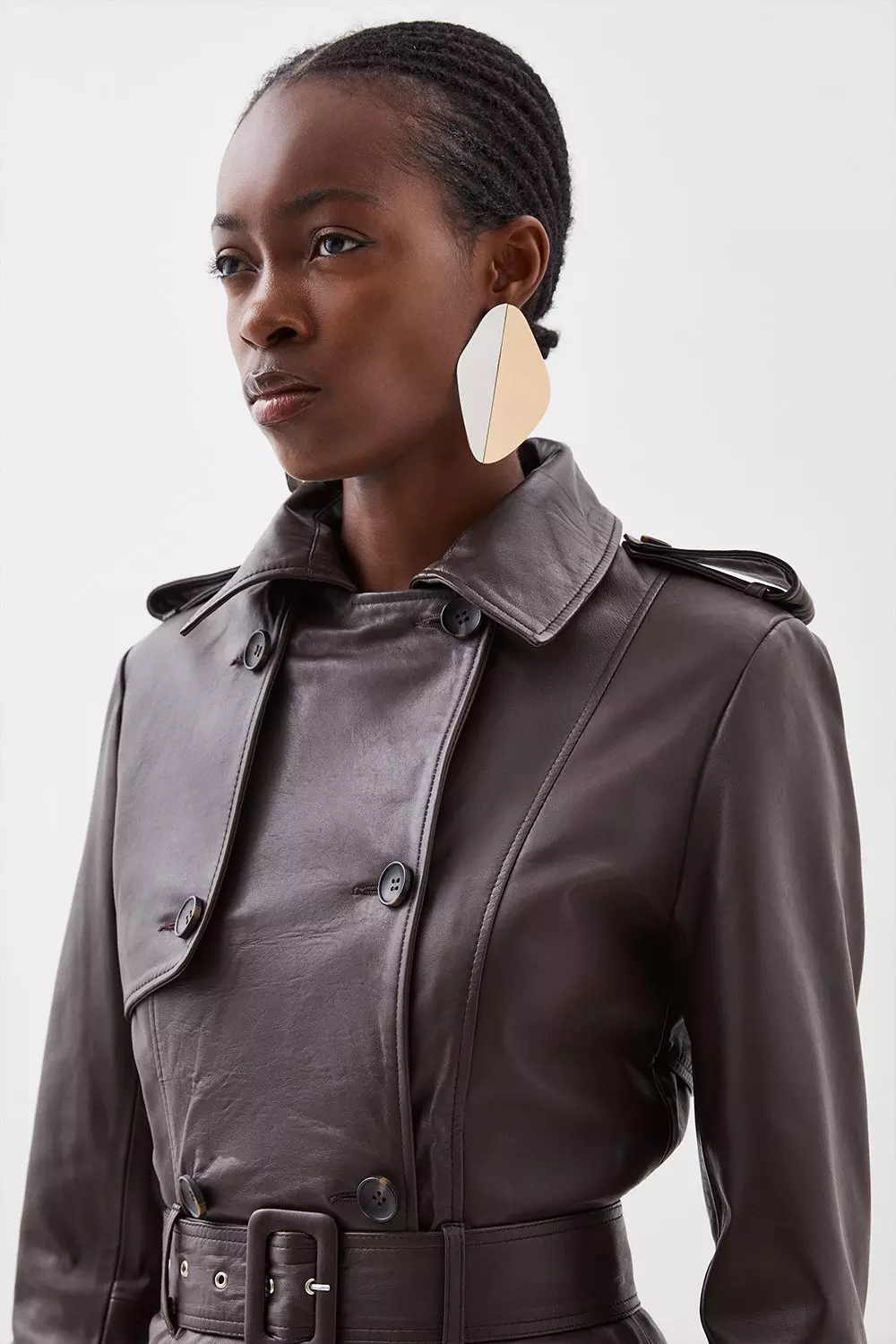 Tall Leather Trench Belted Mac Midi Coat Karen Millen