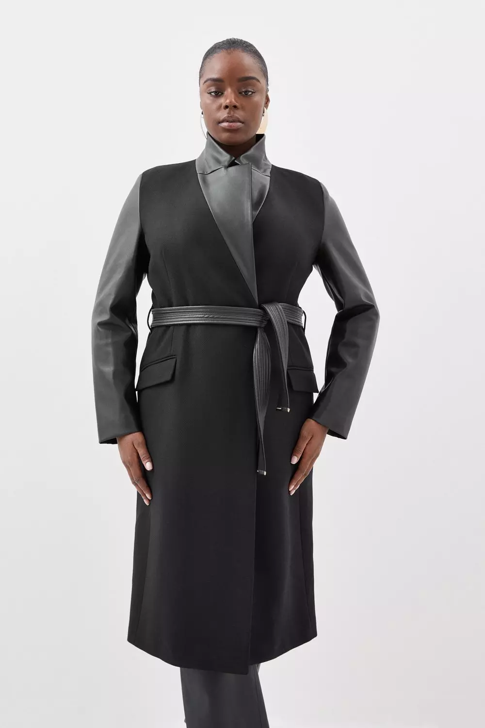 Karen millen black trench sales coat