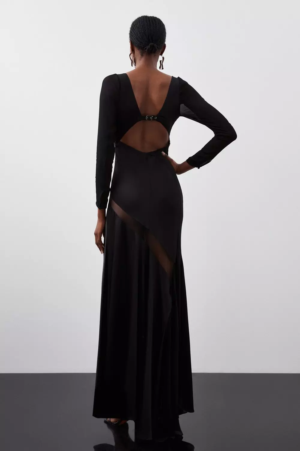 Long sleeve clearance sheer maxi dress