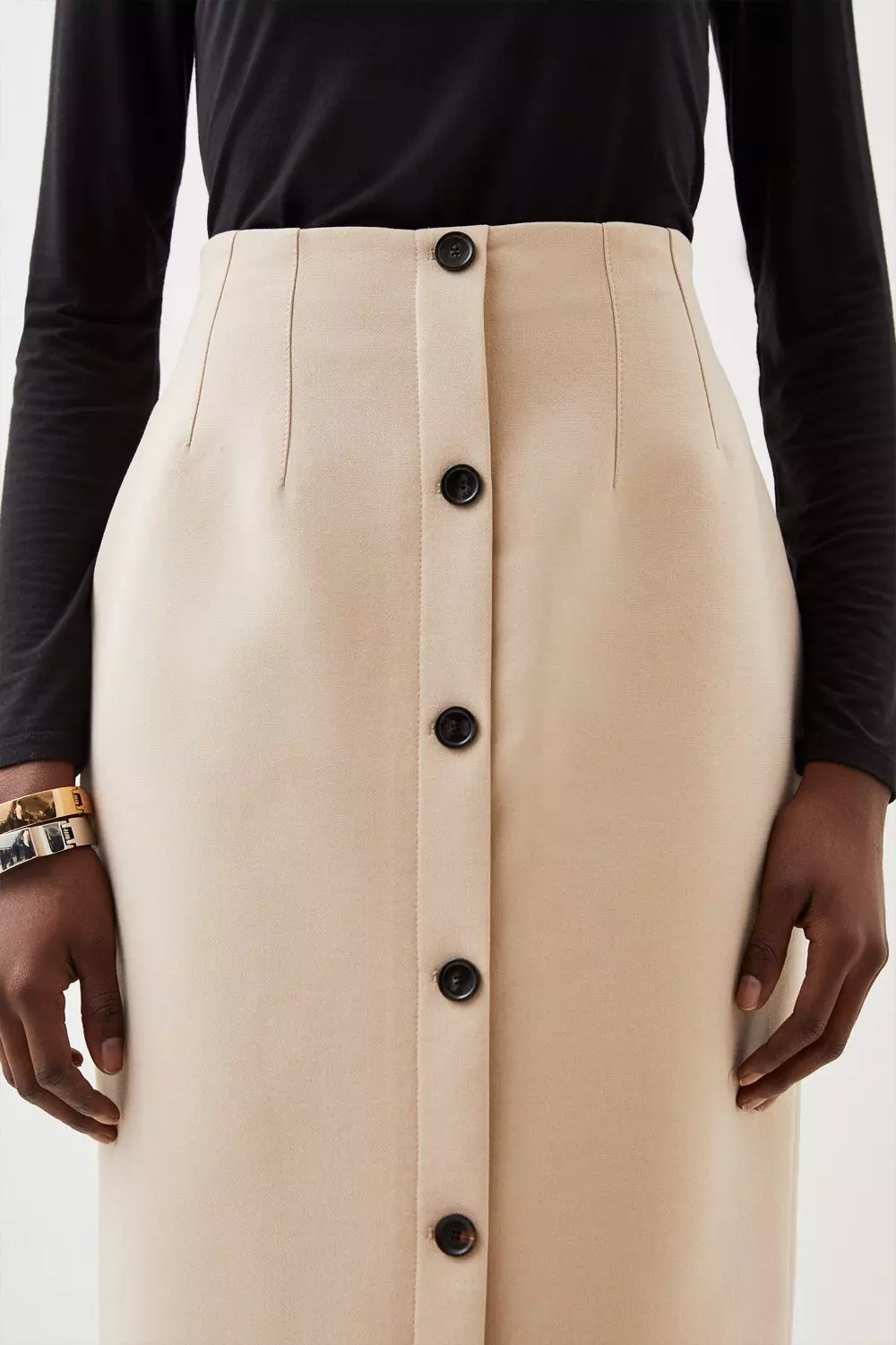 H&m khaki pencil outlet skirt