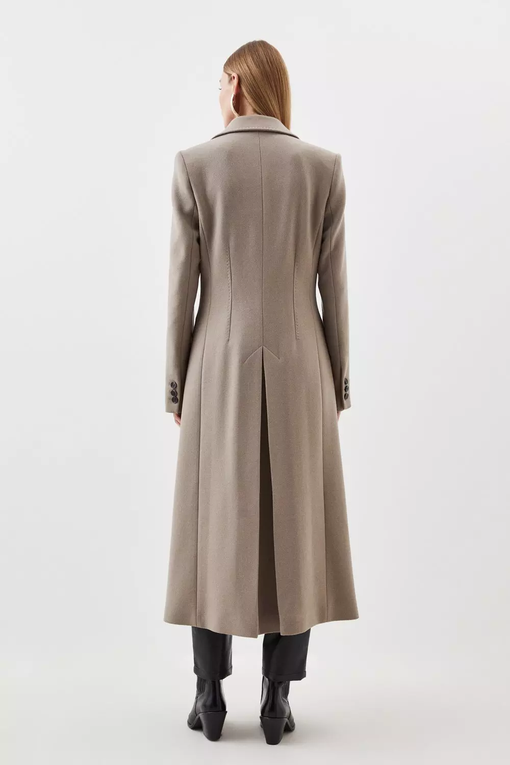 Italian Manteco Wool Double Breasted Longline Coat