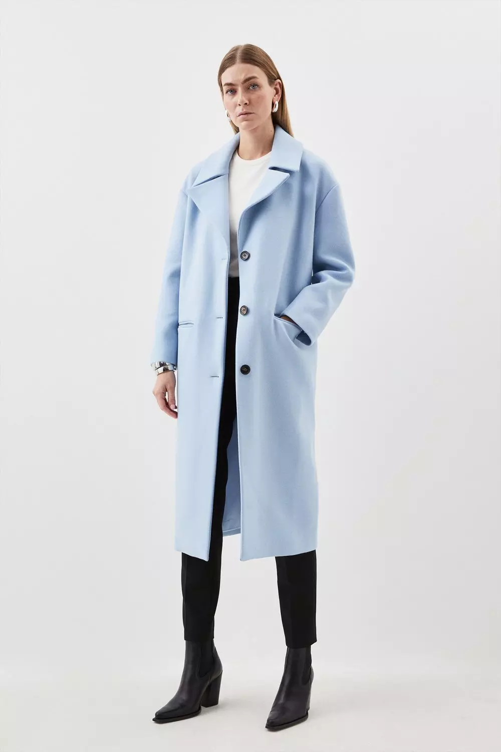 Blue on sale oversized coat