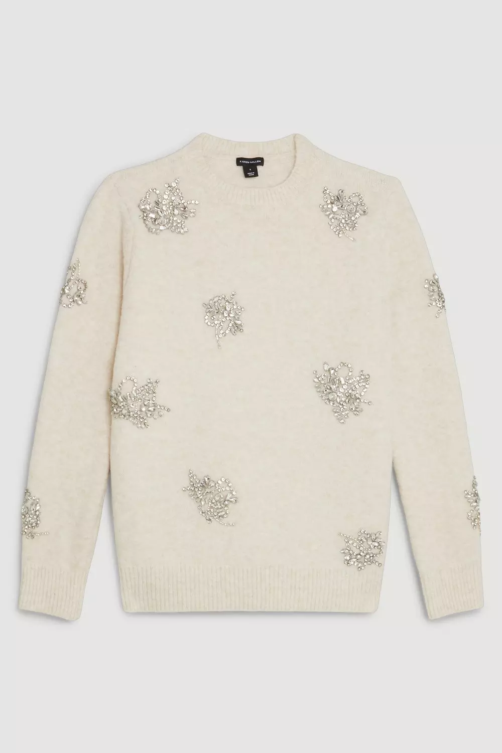 Wool Blend Embellished Cosy Knit Sweater | Karen Millen