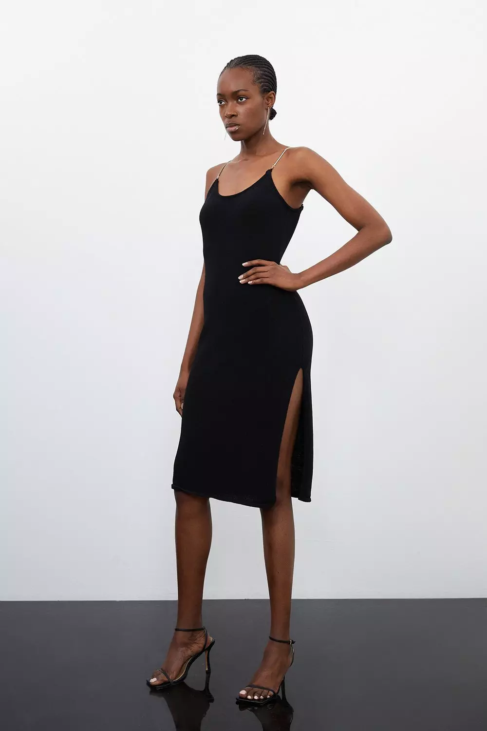 Karen millen 2025 black midi dress