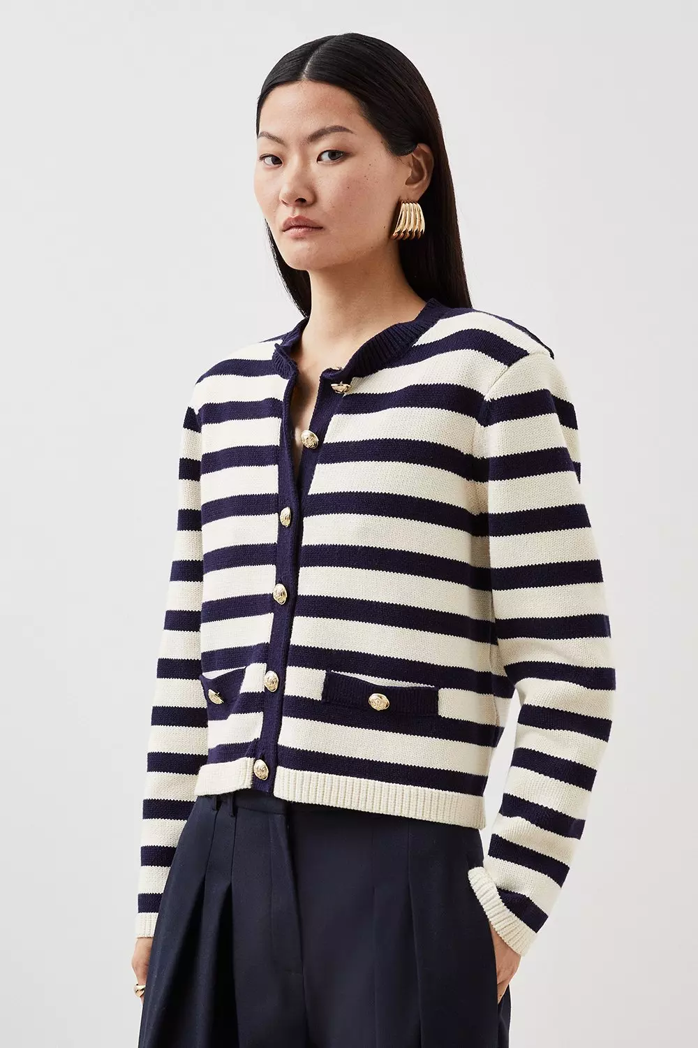 Long hotsell striped jacket