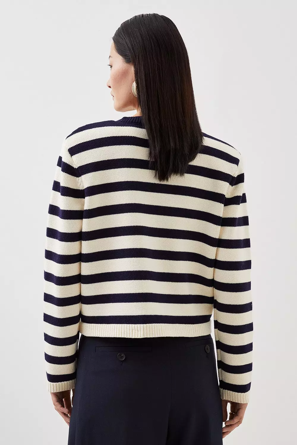 Long striped outlet jacket