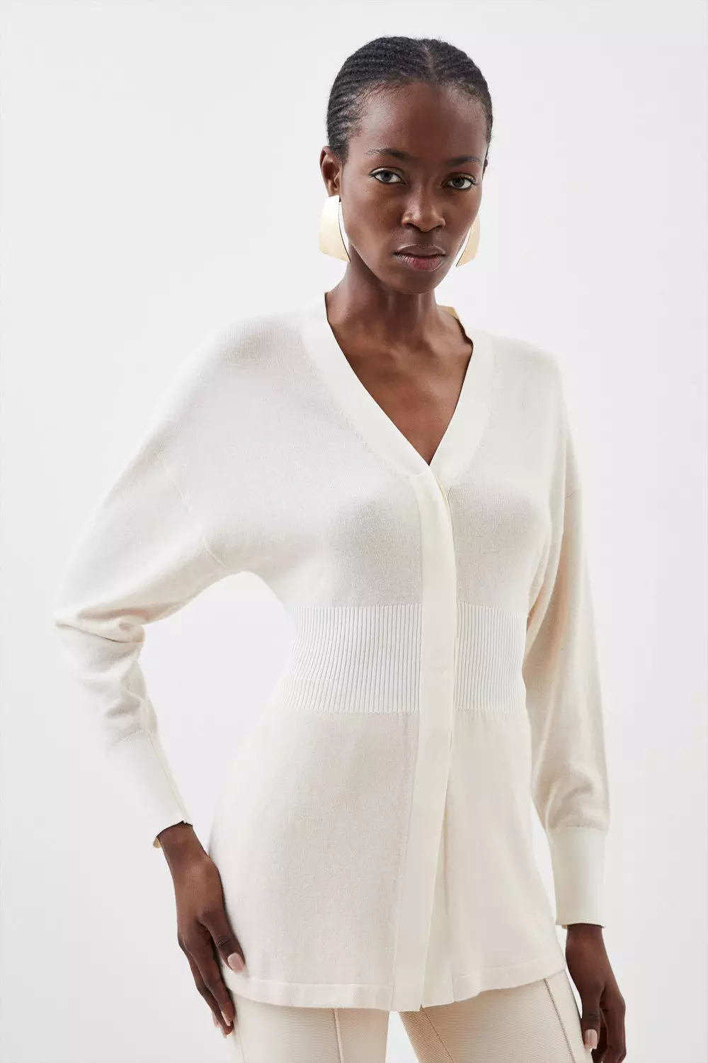 Long white 2025 knitted cardigan