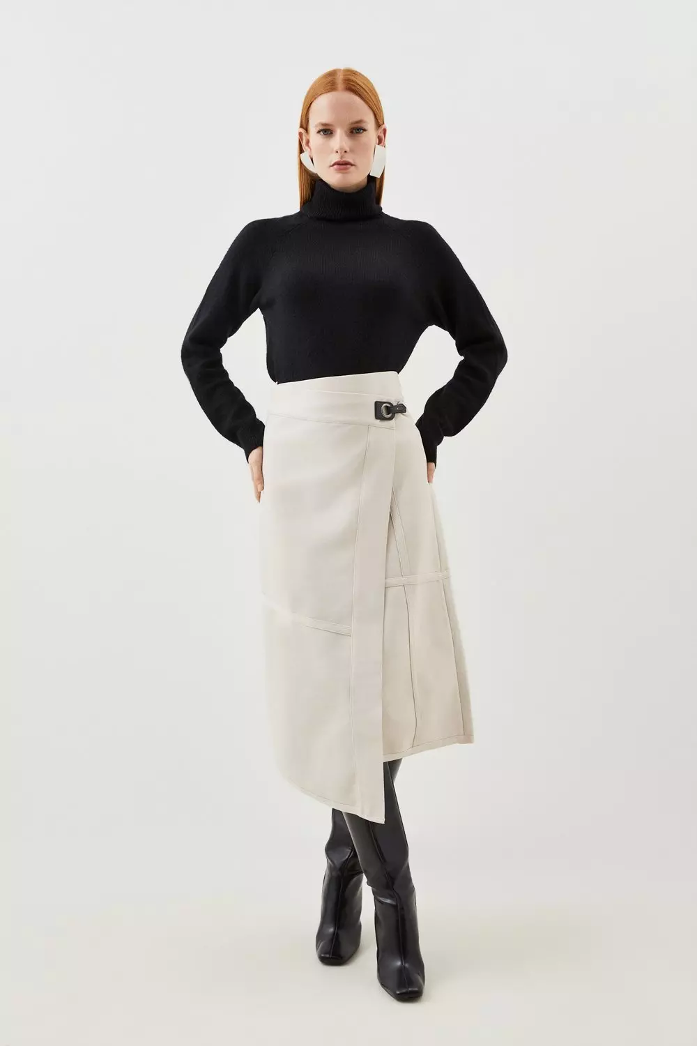 Asymmetric shop midi skirt