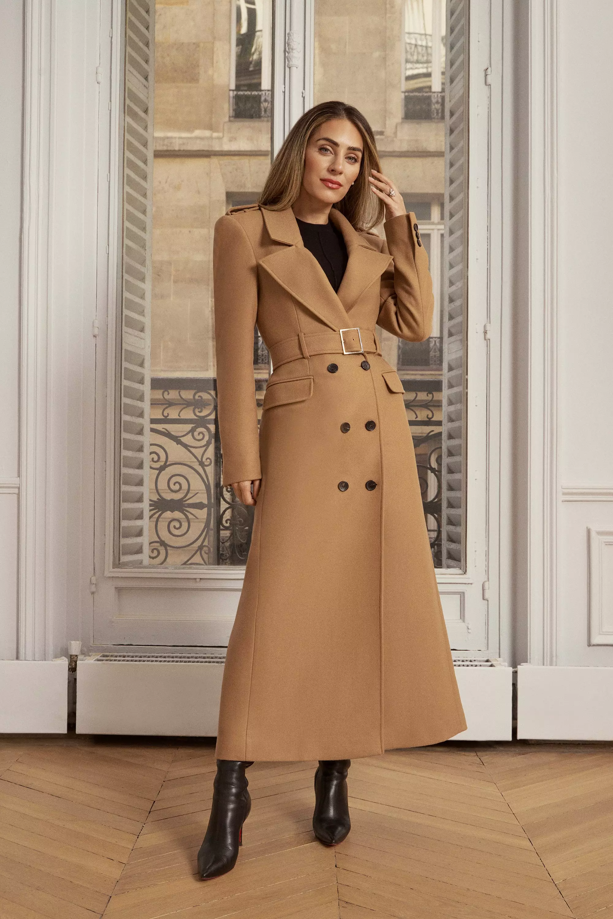 Lydia Millen Italian Manteco Wool Blend Belted Double Breasted Coat Karen Millen