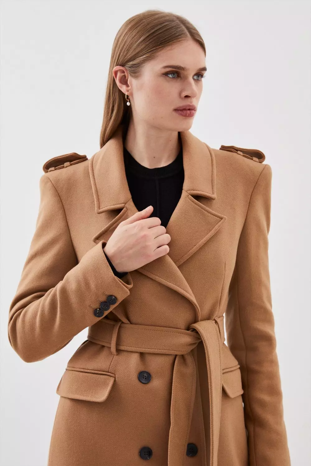 Lydia Millen Italian Manteco Wool Blend Belted Double Breasted Coat | Karen  Millen