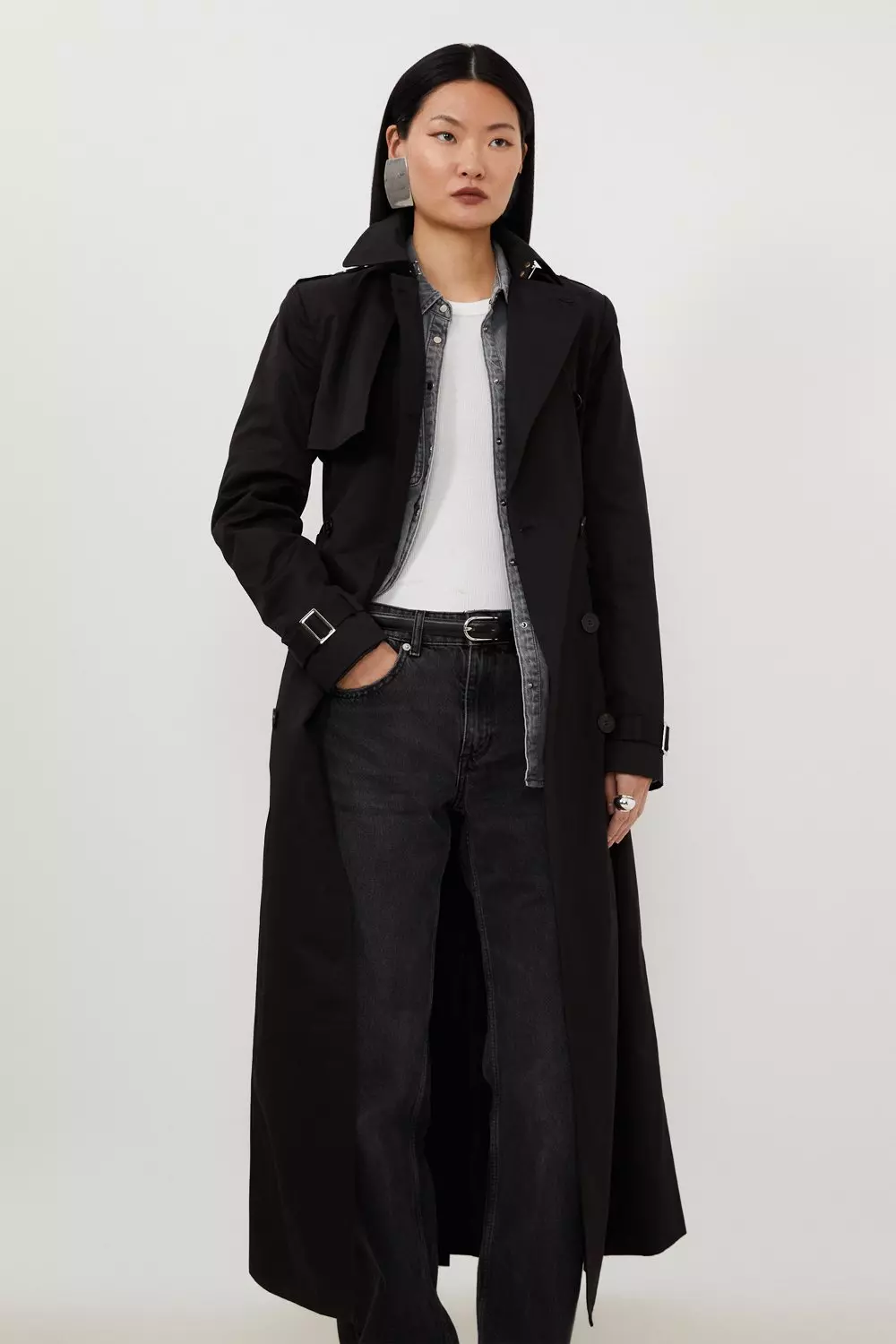 Karen millen tie waist hotsell tailored coat