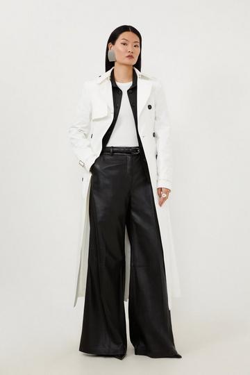 Tailored Classic Belted Trench Coat ivory