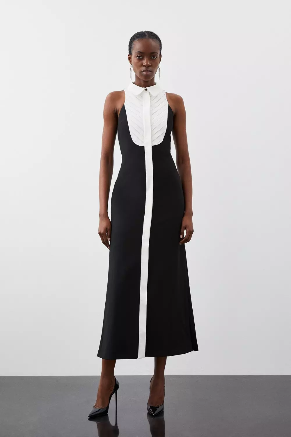 Halter store tuxedo dress