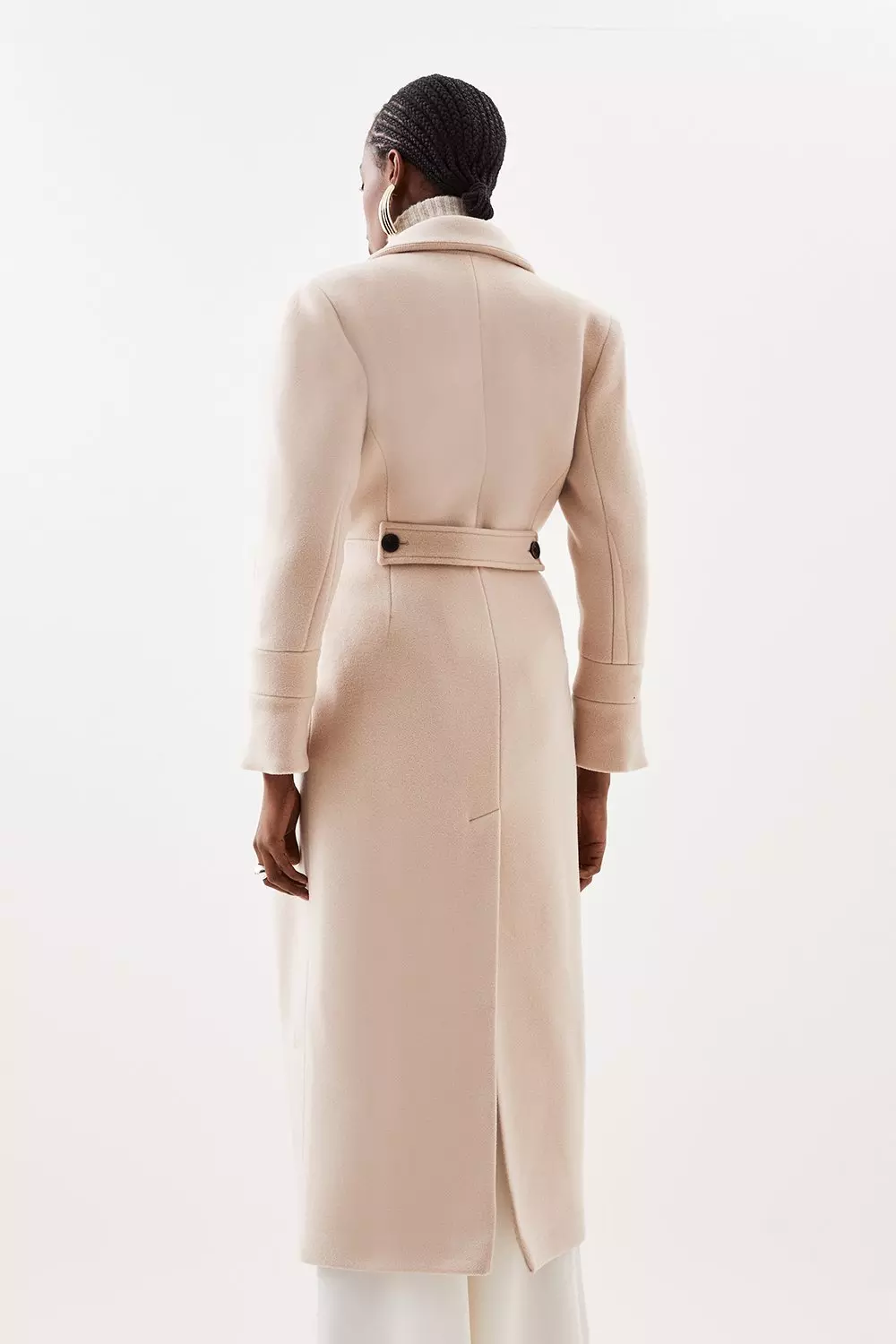 Beige fitted sale coat