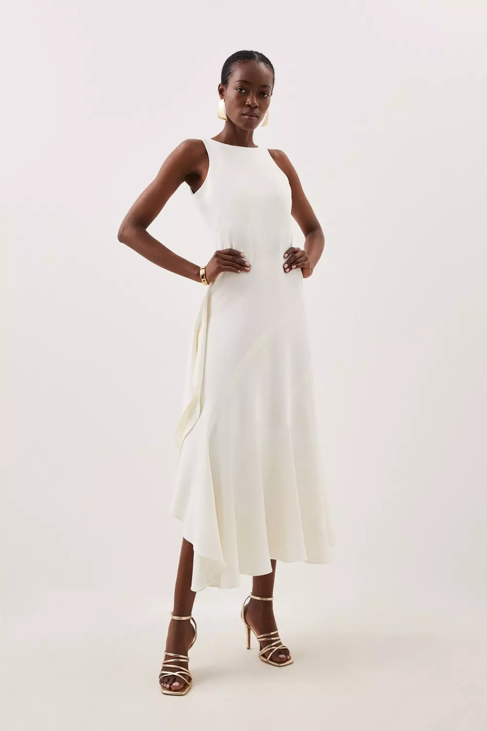 White stretch maxi sales dress