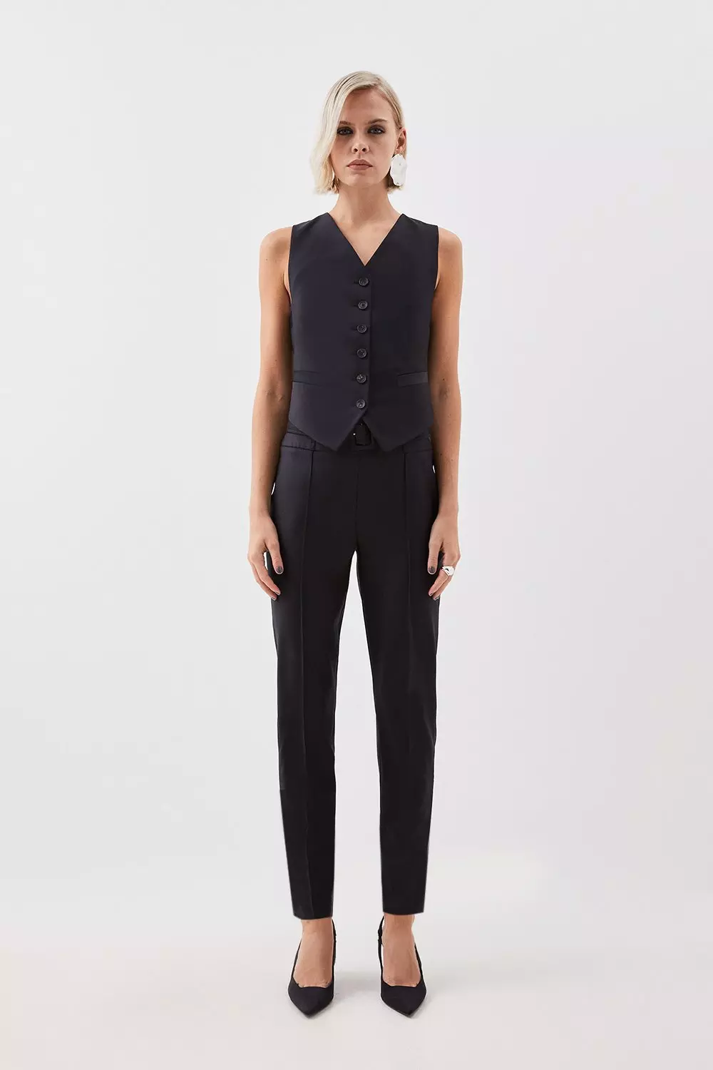 Black Belted Formal Pant