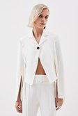 Ivory The Founder Tailored Compact Stretch Tie Detail Jacket  