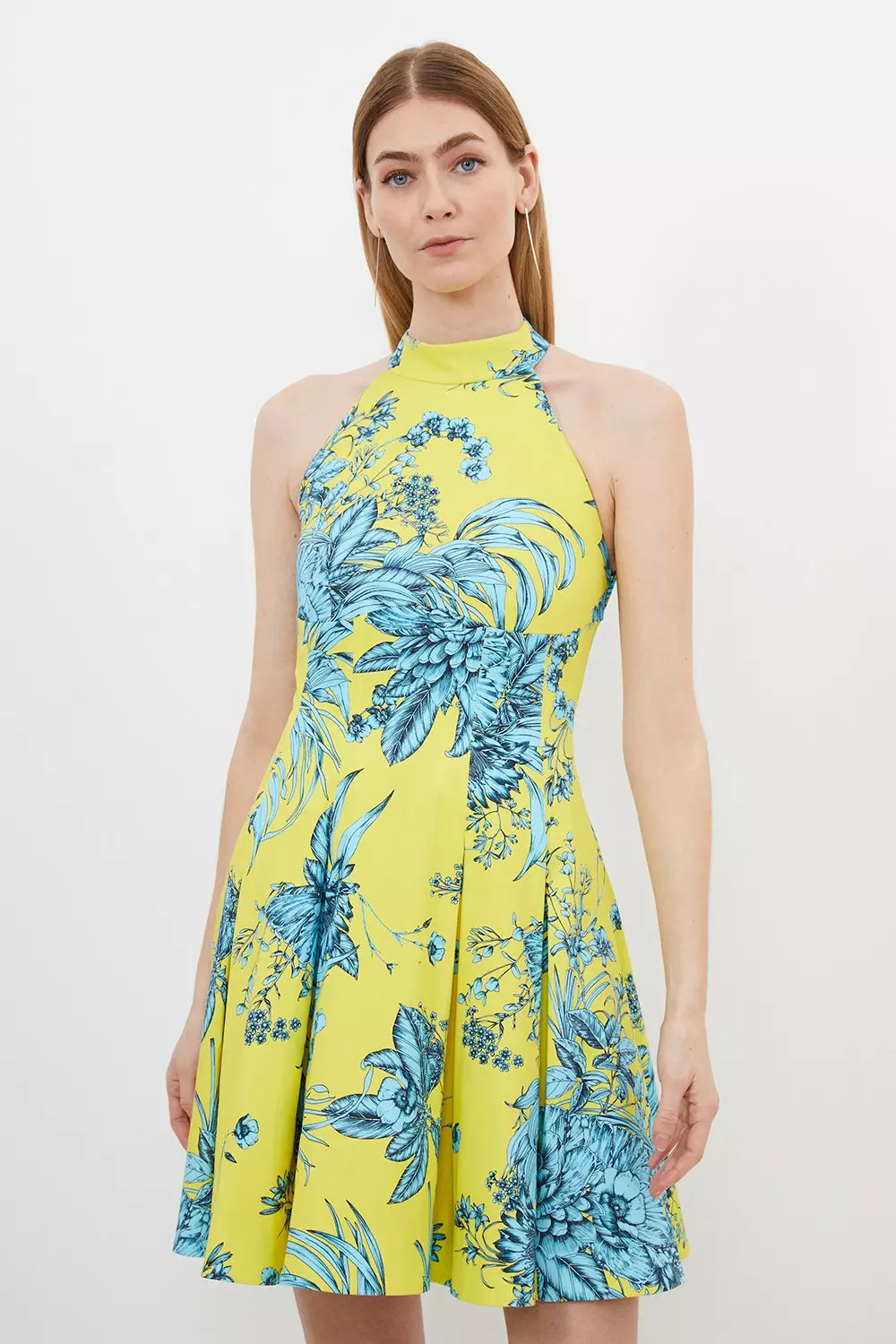 Karen millen shop yellow floral dress