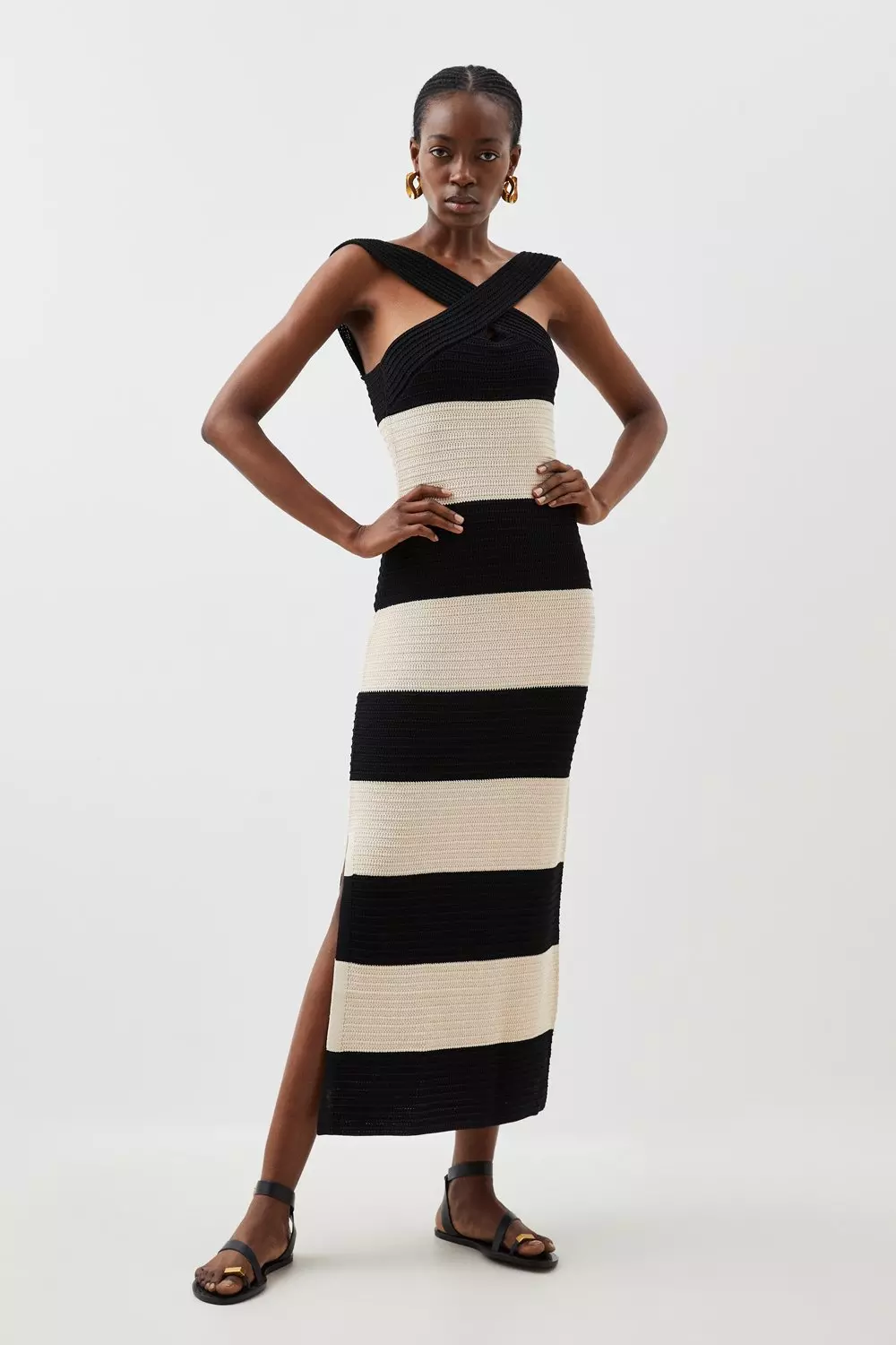 Stripe 2025 midi dress