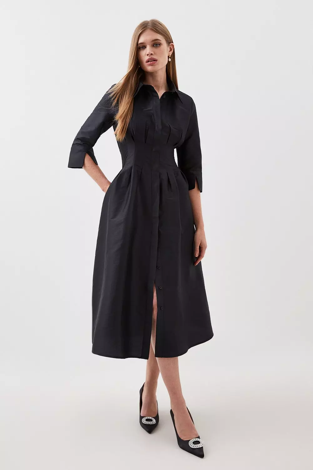 Karen millen black outlet midi dress