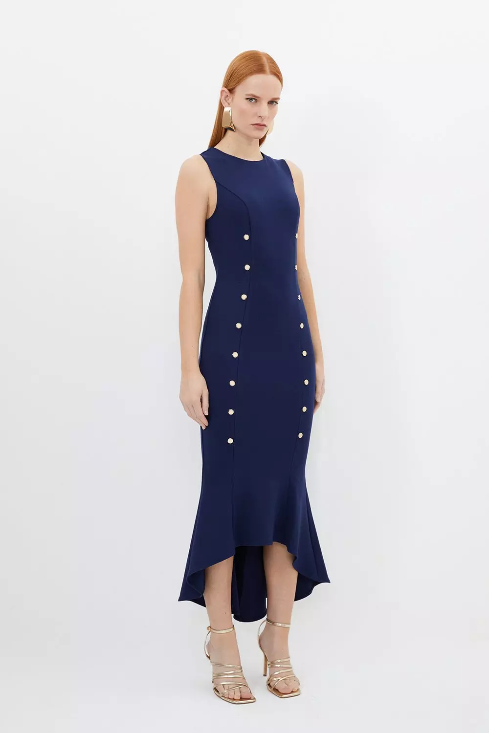 Jersey Ponte Dart Maxi Dress