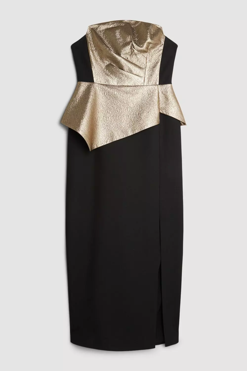 Compact Stretch Peplum Midi Dress | Karen Millen